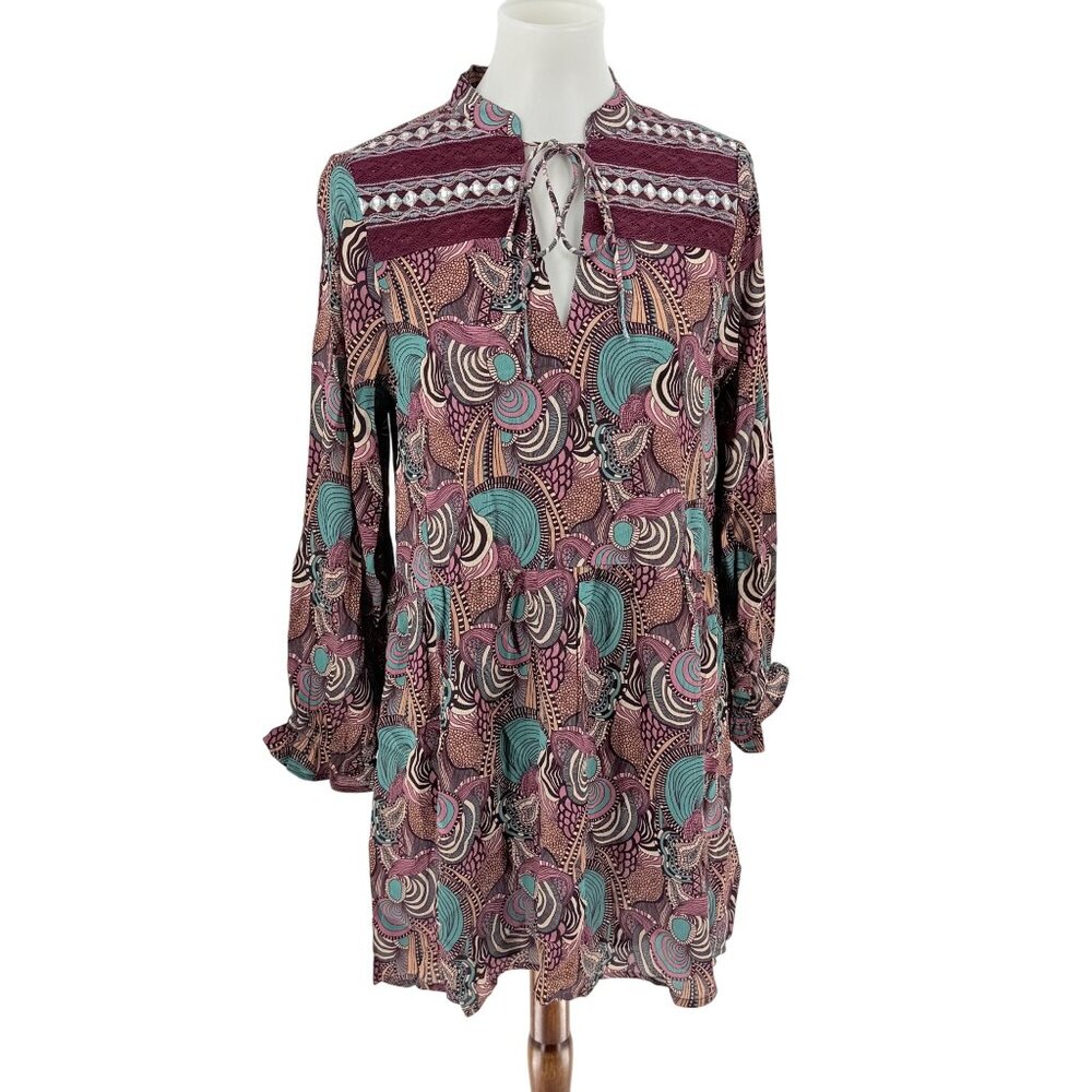 NKN By Nekane Artisan Tunic Dress With Embroidery & Lace Details, S